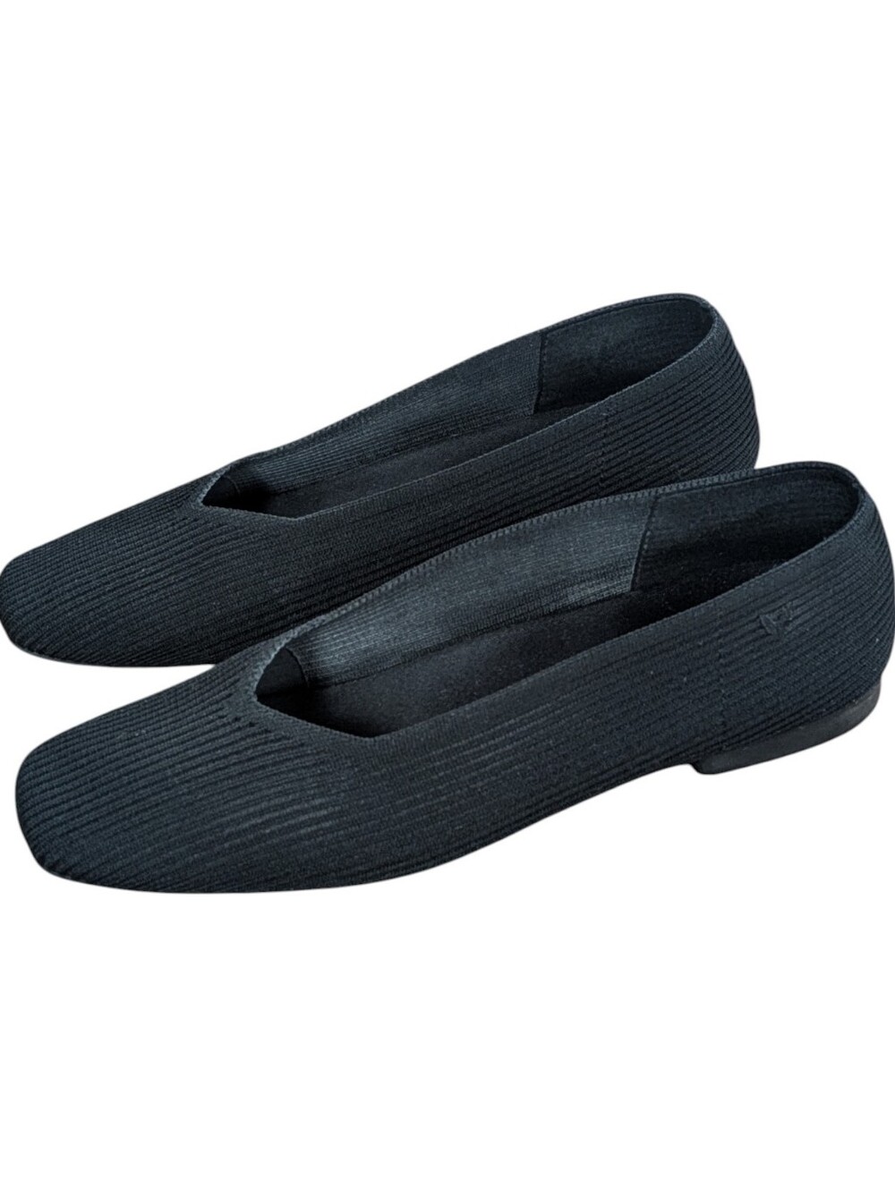 Vivaia Margot Square-Toe Black Ballet Flats Size 40